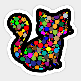 Colourful Cat International Dot Day Sticker